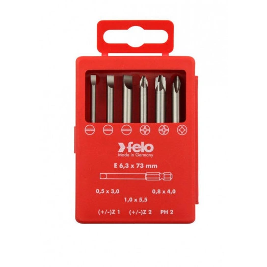 Набор бит SL/Z (+/-) Industrial 73мм в кейсе (уп.6шт) Felo 03192716