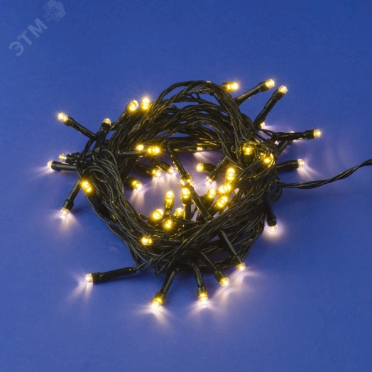 Гирлянда светодиодная 5м 50 светодиодов Теплый белый свет Провод зеленый ULD-S0500-050/DGA WARM WHITE IP20