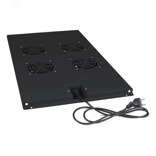 Модуль вентиляторный с 4-я вентиляторами для установки в напольные шкафы серии SH-05C , ND-05C глубиной 1000мм, цвет черный (RAL 9004)