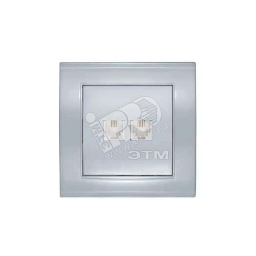 Розетка Бриллиант TF двойная серебро