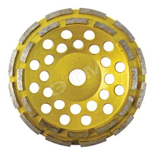 Диск алмазный шлифовальный, посадочный диаметр 22.2 мм, сегментный, двойной ряд 125 мм