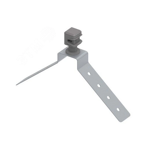 Держатель проводников 6-10 мм на угловом коньке кровли. Материал - горячеоцинкованная сталь/пластик.