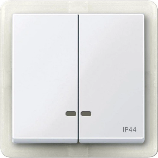 Клавиша 2шт с окошком для светоиндикатора IP44 белый