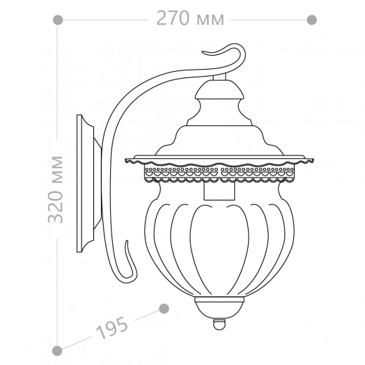 Светильник НБУ-60w вниз Е27 IP44 коричневый