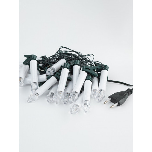 Гирлянда нить Свечи, теплый белый, 3,8 м, 220 V, длина провода 1,5 м, 20 LED, IP20 ЕGNIG - CAN ЭРА