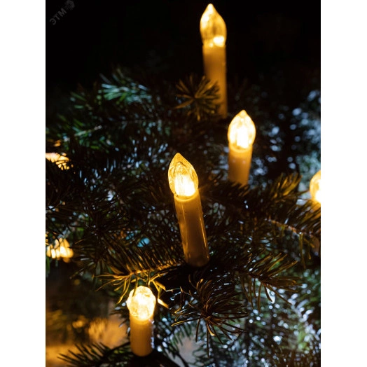 Гирлянда нить Свечи, теплый белый, 3,8 м, 220 V, длина провода 1,5 м, 20 LED, IP20 ЕGNIG - CAN ЭРА