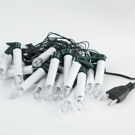 Гирлянда нить Свечи, теплый белый, 3,8 м, 220 V, длина провода 1,5 м, 20 LED, IP20 ЕGNIG - CAN ЭРА