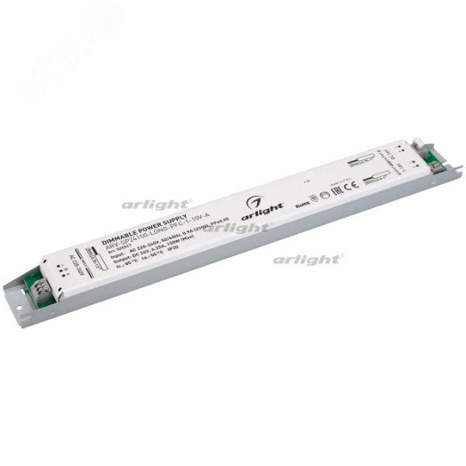 Блок питания ARV-SP24150-LONG-PFC-1-10V-A (24V, 6.25A, 150W) (ARL, IP20 Металл, 5 лет)