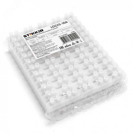 Колодка клеммная винтовая, линейка 12 штук, полиамид