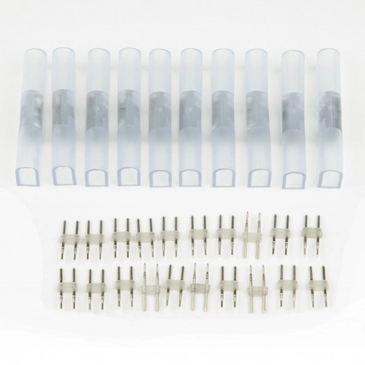 Соединитель контактный прямой для светодиодных лент UTC-K-12/N21 CLEAR 010 POLYBAG ULS-N21 NEON 2200 8x16мм 2 контакта Цвет прозрачный 10 штук в пакете TM Uniel