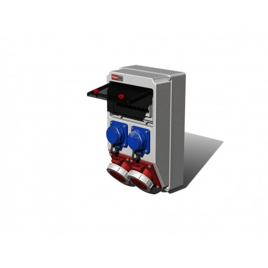 Устройство распределительное AlpenBox настенное пластик IP67 40A корпус 222х369х130 серый