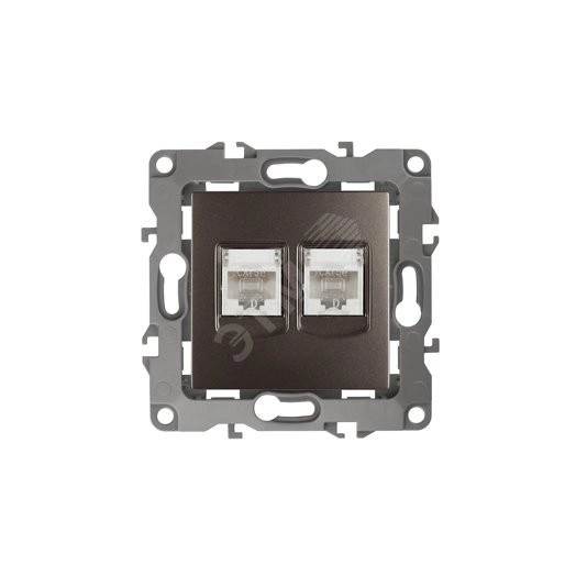 Розетка информационная двойная 2XRJ45, Эра12, бронза, 12-3108-13