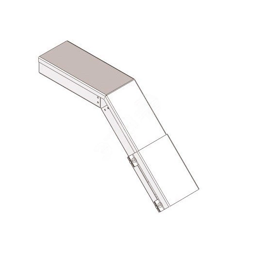 Короб для поворота трассы вниз на 45 У1118 100х100-45х1,5 УХЛ1, оцинкованный лист(толщина покрытия10...18мкм), S1,5