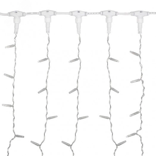 Гирлянда Светодиодный Дождь 2х3 м, эффект мерцания, прозрачный провод, 230 В, диоды белые