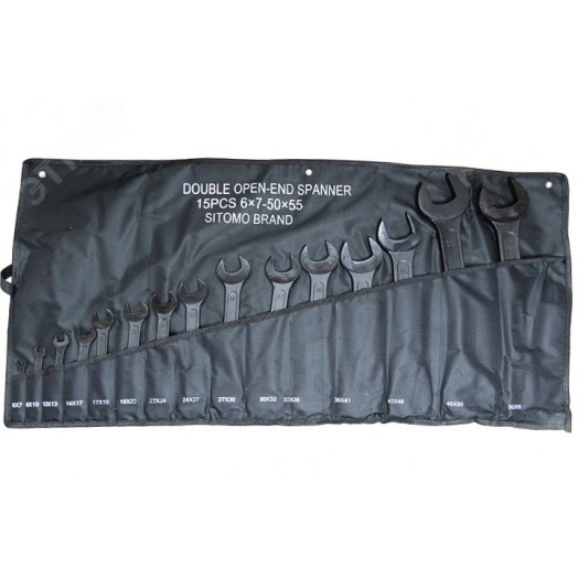 Набор ключей гаечных (рожковых) двусторонних 15 шт. (6-55)