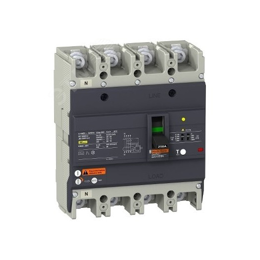 Выключатель автоматический дифференциальный АВДТ 25 KA/415 В 4П/3Т 250 A
