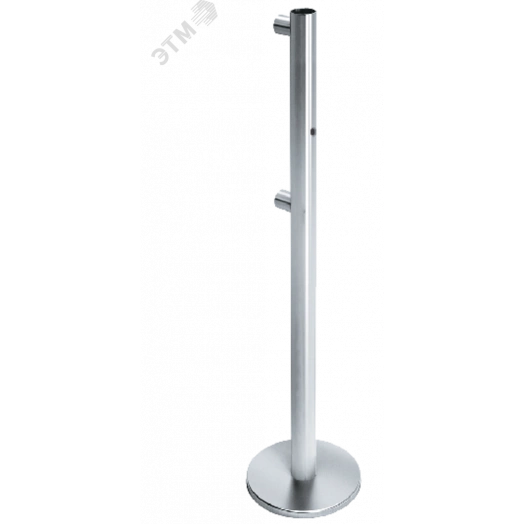 Стойка ограждения передвижная односторонняя с отверстием под фиксатор, 2 муфты и отверсие слева