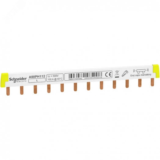 Шинка гребенчатая 1п 12 модулей 18 мм 100А разрезаемая