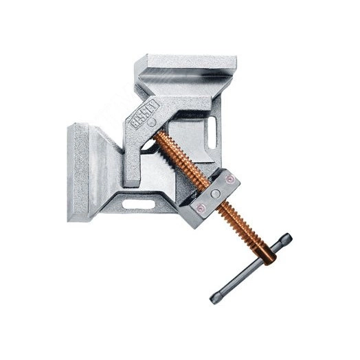 Струбцина угловая для сварки, 90 град, 2 x 90, макс. проход 60 мм, медное покрытие винта предотвращает налипание брызг при сварке