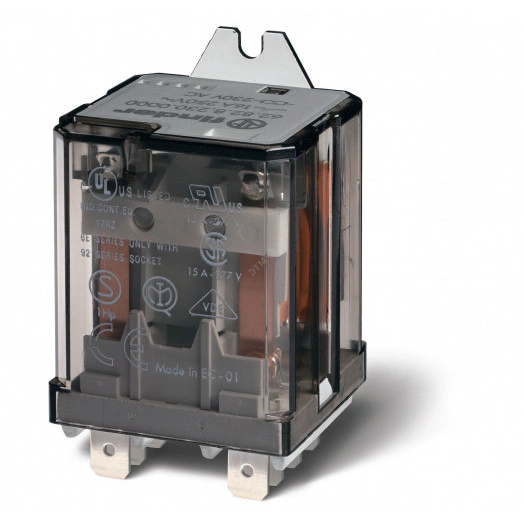 Силовые реле Задний фланец Faston 250 (6.3x0.8мм), AgCdO, 2CO 16A 220V DC катушка