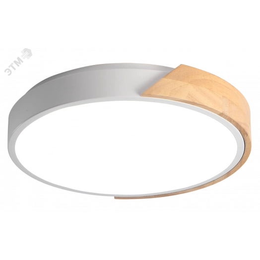 Светильник светодиодный потолочный SCANDIC ДБО-72W 4000К 5760Лм белый обрамление из натурального дерева   IP20 Jazzway