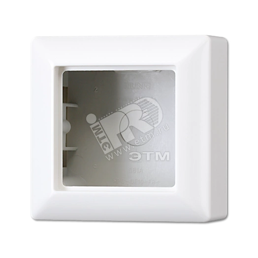 Коробка для накладного монтажа 1-я с негорючим основанием, в комплекте с рамкой  для установки устройств и накладок серии A  для горизонтальной/вертикальной установки  Серия- AS500  Материал- дуропласт  Цвет- белый