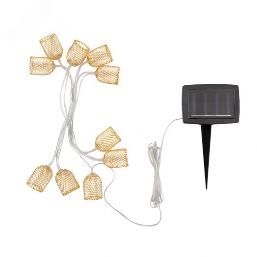 Каскад Lamper Ночная Лампада LED 6 м с выносной солнечной панелью 1 м и аккумулятором, IP65, 2 режима работы: мигание и постоянное теплое белое свечение