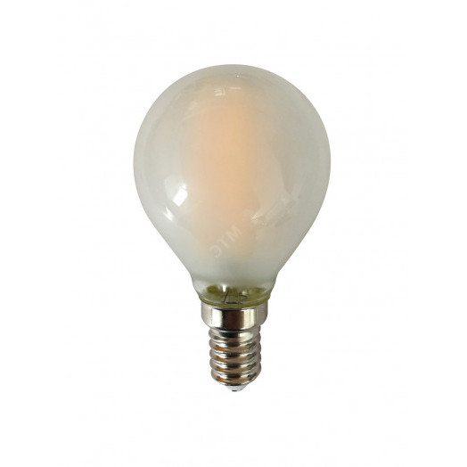 Лампа сетодиодная декоративная LED 8w E14 4000K шар матовый филамент 230/50 Jazzway