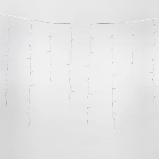 Бахрома светодиодная с эффектом мерцания 3м Соединяемая 200 светодиодов Синий и белый свет Провод прозрачный ULD-B3007-200/TTK BLUE-WHITE IP44