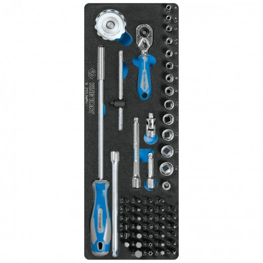 Набор торцевых головок 1/4' с принадлежностями, ложемент, 55 предметов