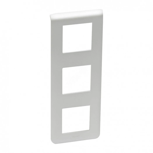 Рамка пластиковая вертикальная Mosaic 3х2 модуля алюминий