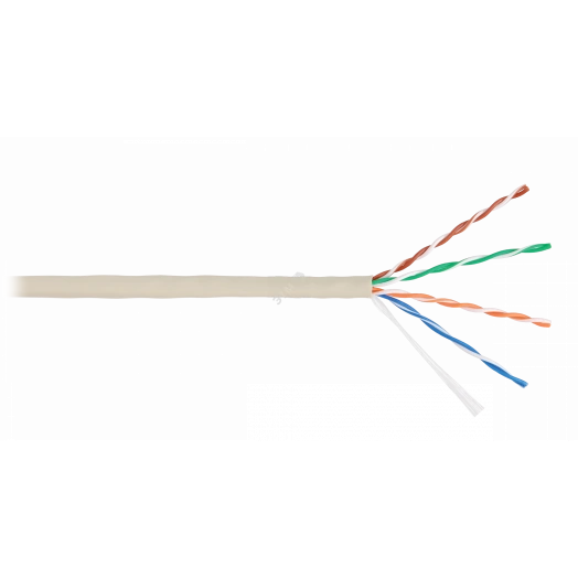 Кабель U/UTP 4 пары, Кат.5e, одножильный, медный, 0,511мм, внутренний, PVC, слоновая кость, 305м