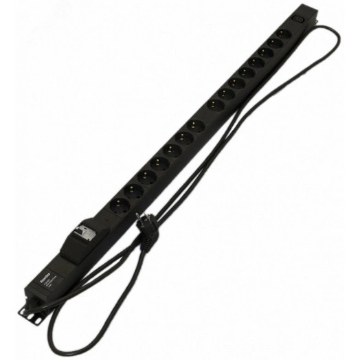 Блок розеток SHE-15SH-1IEC-BF-2.5EU 15 розеток Schuko+1хIEC320 C13 16 A 250В