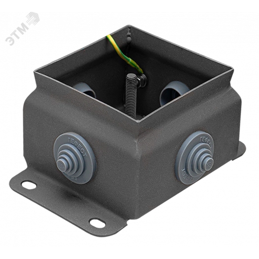 Коробка монтажная КМ IP55-0808 (без DIN рейки), корпус из нержавеющей стали, количество вводов 4