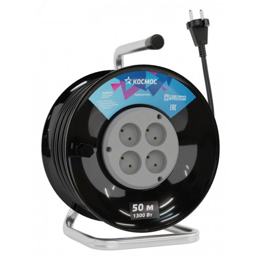Удлинитель КОСМОС катушка 6А 4 гн ПВС 2*0,75 50м