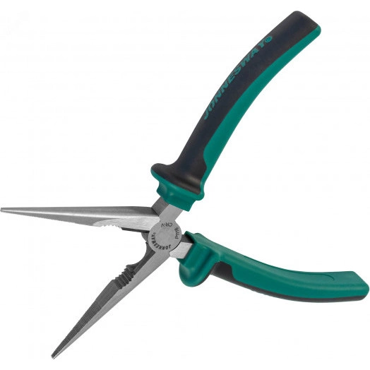 Длинногубцы прямые с двухкомпонентными рукоятками, 200 мм