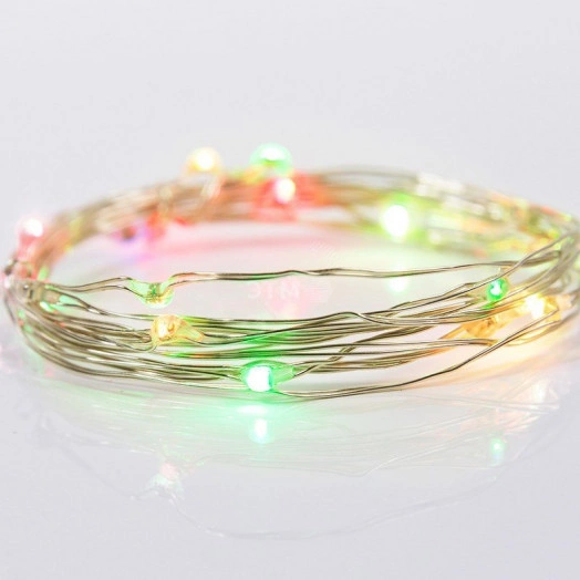 Гирлянда домашняя Роса с прищепкой 3 м, 30 LED, цвет свечения мультиколор, 2хCR2032 в комплекте NEON-NIGHT