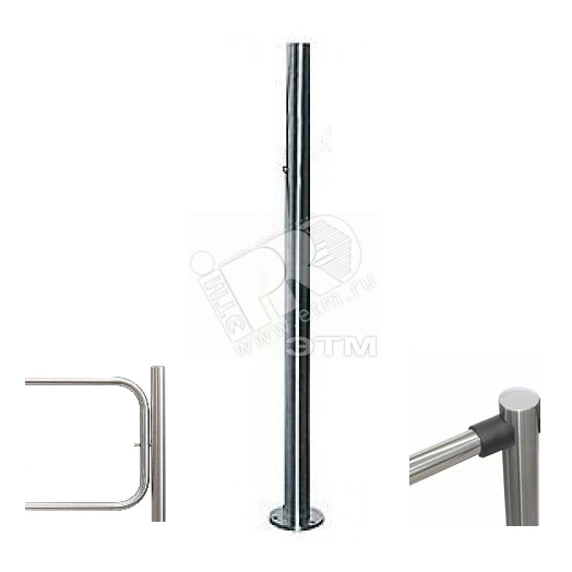 Стойка с отверстием под стопорный механизм        поворотной секции и с 2-мя отверстиями дл         я крепления патрубков на стороне противоположной створке с крышкой