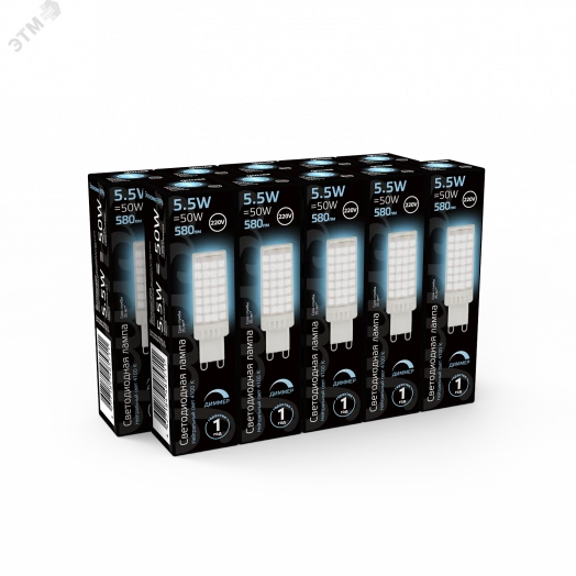 Лампа светодиодная LED 5.5 Вт550 Лм 4100К AC185-265V белая G9 капсула керамика диммируемая Black Gauss
