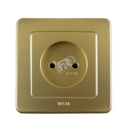 Розетка скрытая со шторками золото