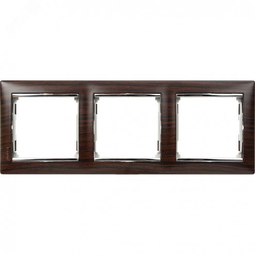 VALENA Рамка 3 поста горизонтальный монтаж ноктюрн/серебро