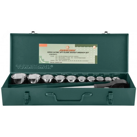 Набор головок торцевых 3/4''DR, 22-50 мм, 15 предметов