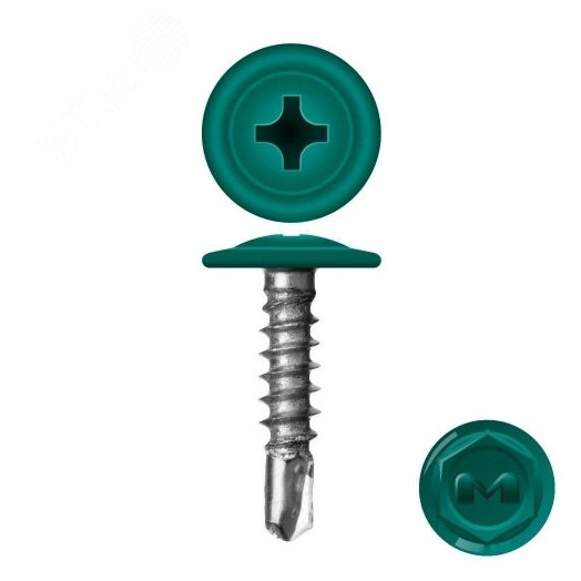 Саморез металл/металл 4.2х25 пресс-шайба сверло RAL6026