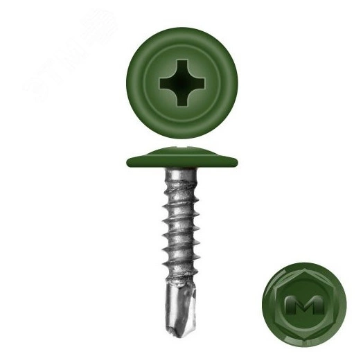 Саморез металл/металл 4.2х25 пресс-шайба сверло RAL6002