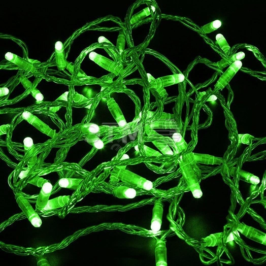 Гирлянда профессиональная Нить 10м, постоянное свечение, прозрачный ПВХ, 230В, цвет: Зелёный