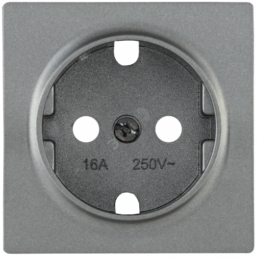 Накладка розетка с заземляющим контактом BOLERO антрацит