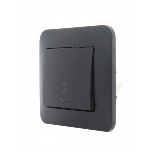 KARINA Выключатель проходной с подсветкой чёрный бархат (10шт/120шт)