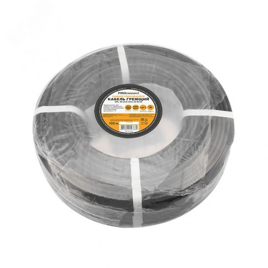 Кабель греющий саморегулирующийся PROconnect SRL 30-2CR (UV), экранированный, с защитой от ультрафиолета, 40 Вт/1 м, 100 м