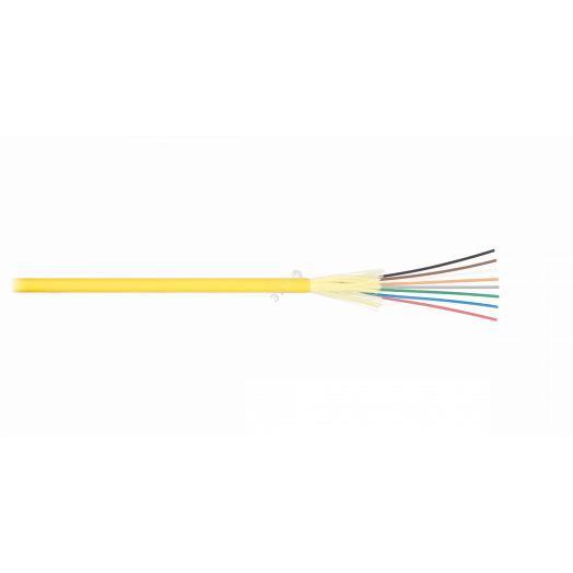 Кабель волоконно-оптический, 2 вол, SM 9/125 OS2, внутр, распред, LSZH, желтый