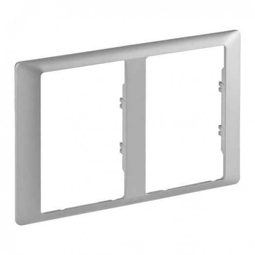 Valena LIFE Рамка 2 поста для двойных розеток алюминий